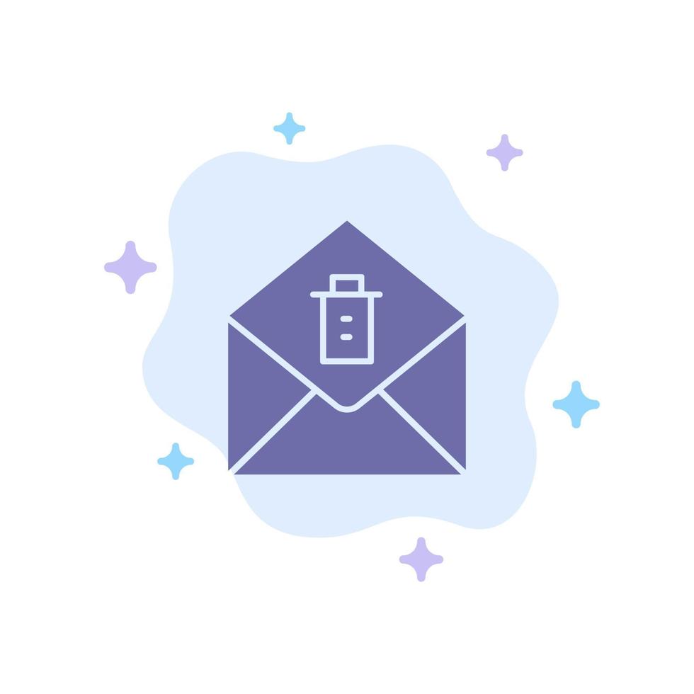 Mail Message Delete Blue Icon on Abstract Cloud Background vector