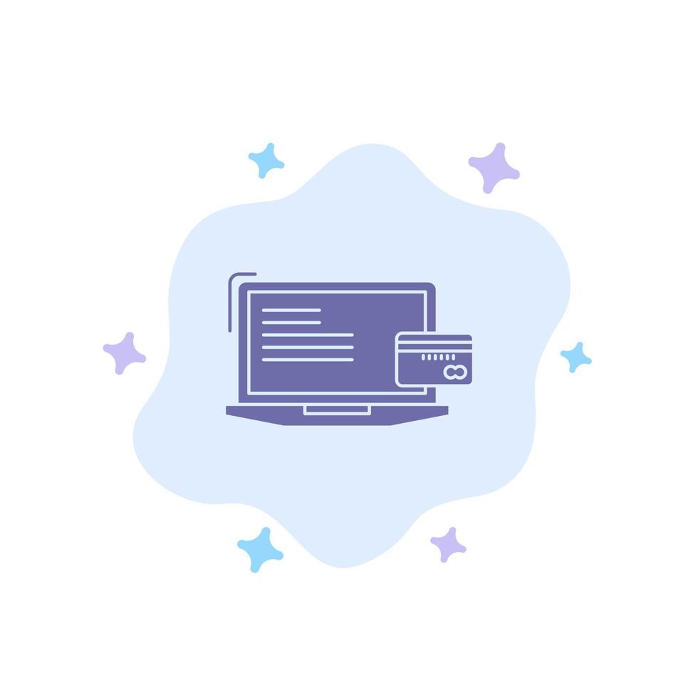Payment Business Computer Credit Card Online Payment Blue Icon on Abstract Cloud Background vector