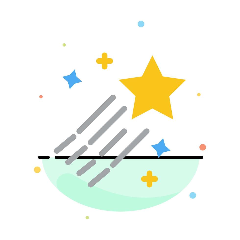 Asteroid Comet Space Star Abstract Flat Color Icon Template vector
