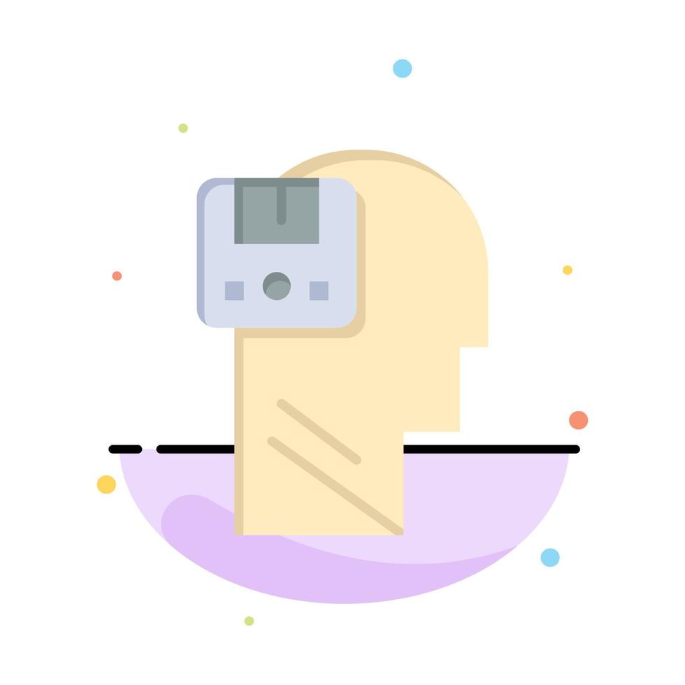 Memory Save Data User Male Abstract Flat Color Icon Template vector