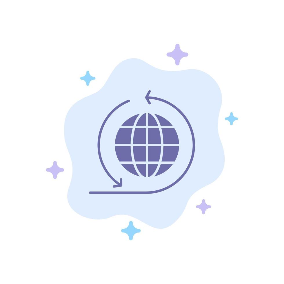 Global Business Business Network Global Blue Icon on Abstract Cloud Background vector