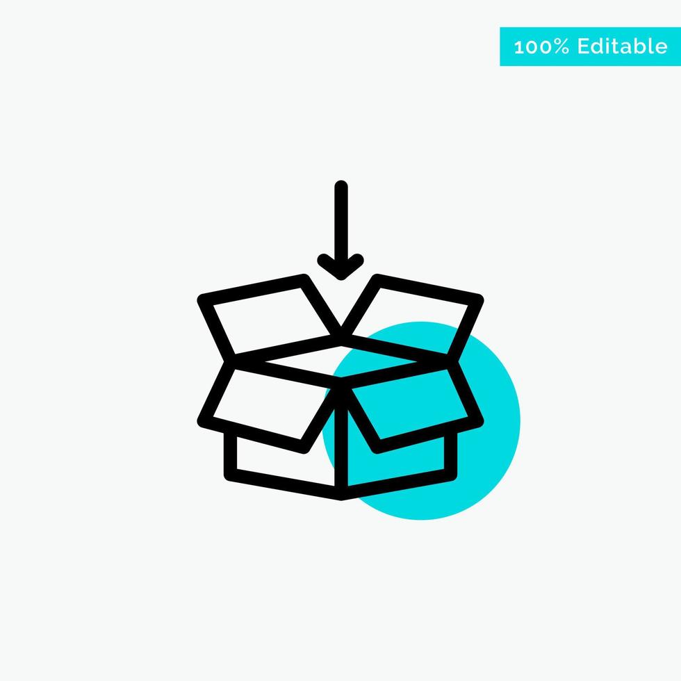 Box Arrow Shipping Education turquoise highlight circle point Vector icon