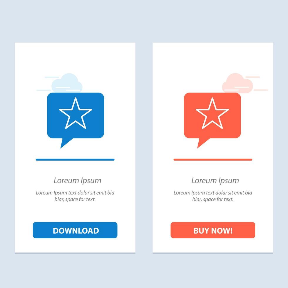 Chat Favorite Message Star  Blue and Red Download and Buy Now web Widget Card Template vector