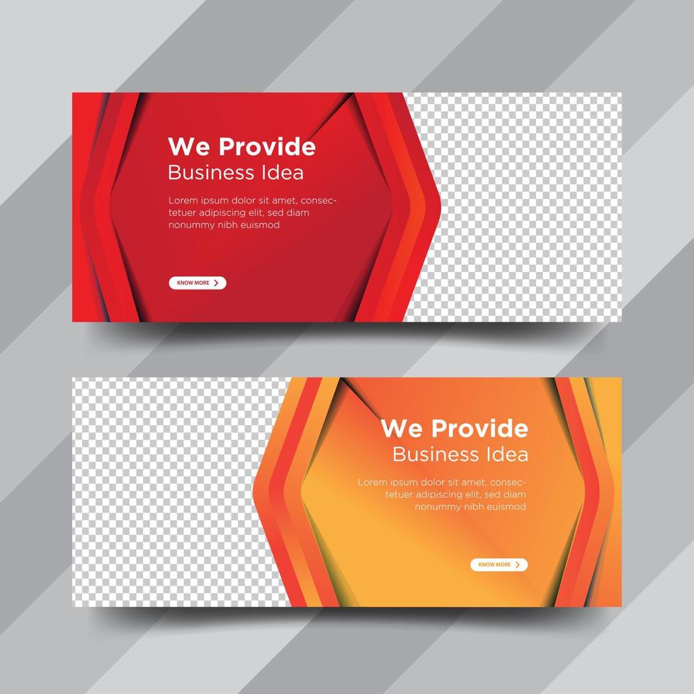 Business web banner, social media cover design vector