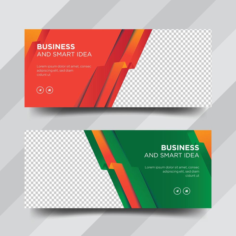 Business web banner, social media cover design vector