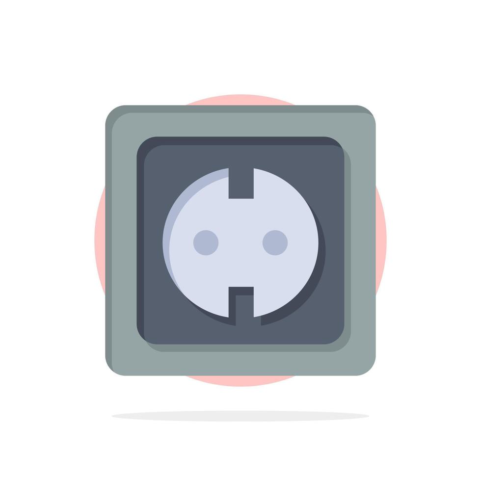 Electrical Energy Plug Power Supply Socket Abstract Circle Background Flat color Icon vector