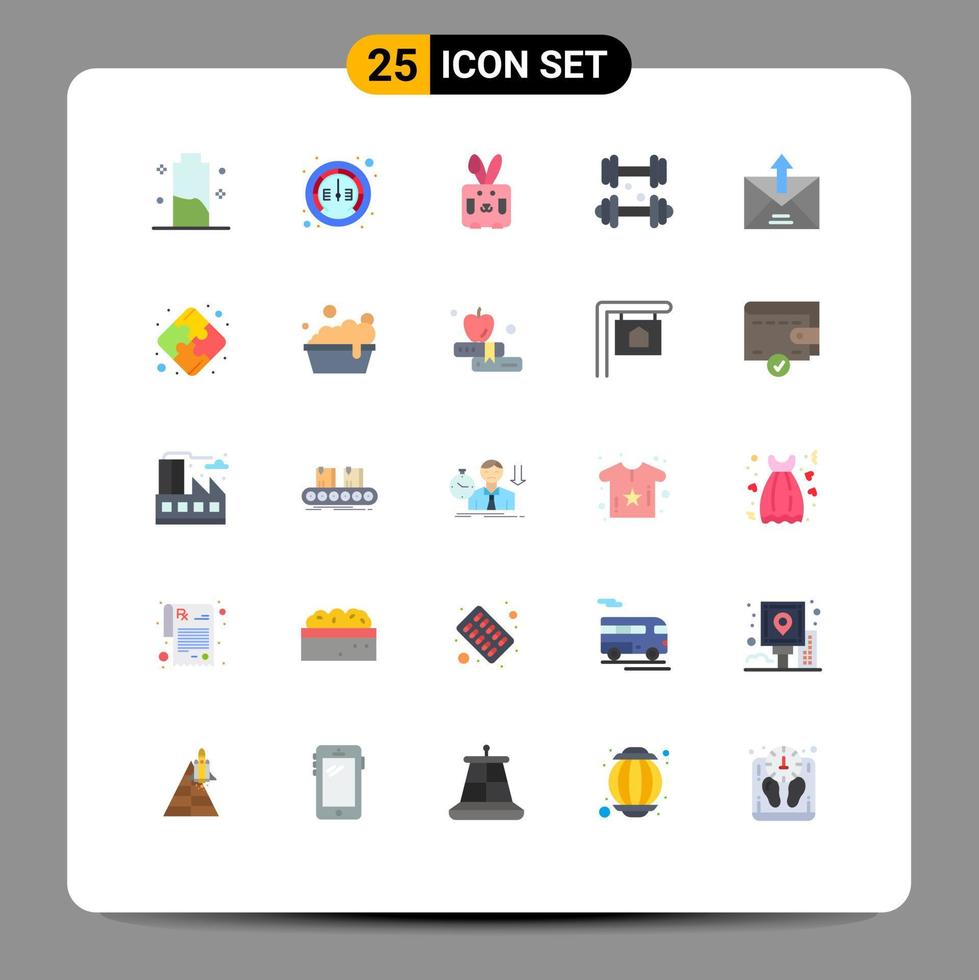 Group of 25 Modern Flat Colors Set for e healthcare speed fitness holiday Editable Vector Design Elements