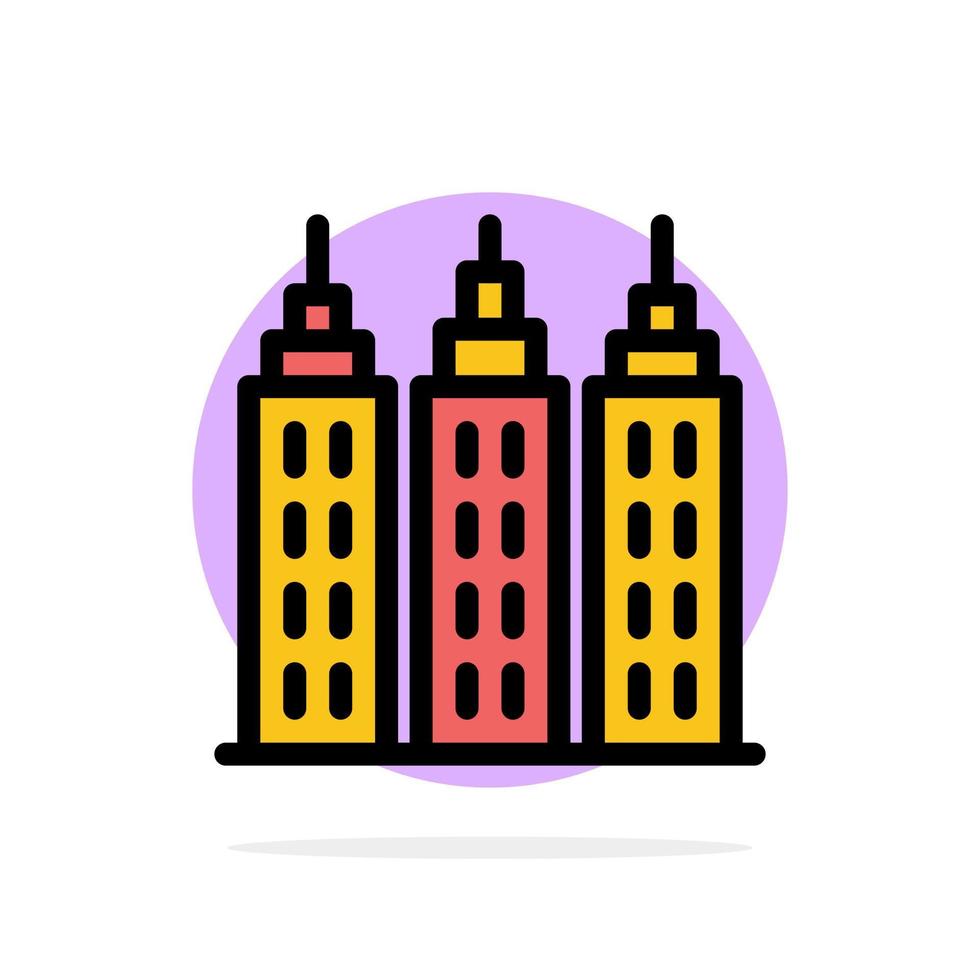 Building Construction Tower Abstract Circle Background Flat color Icon vector