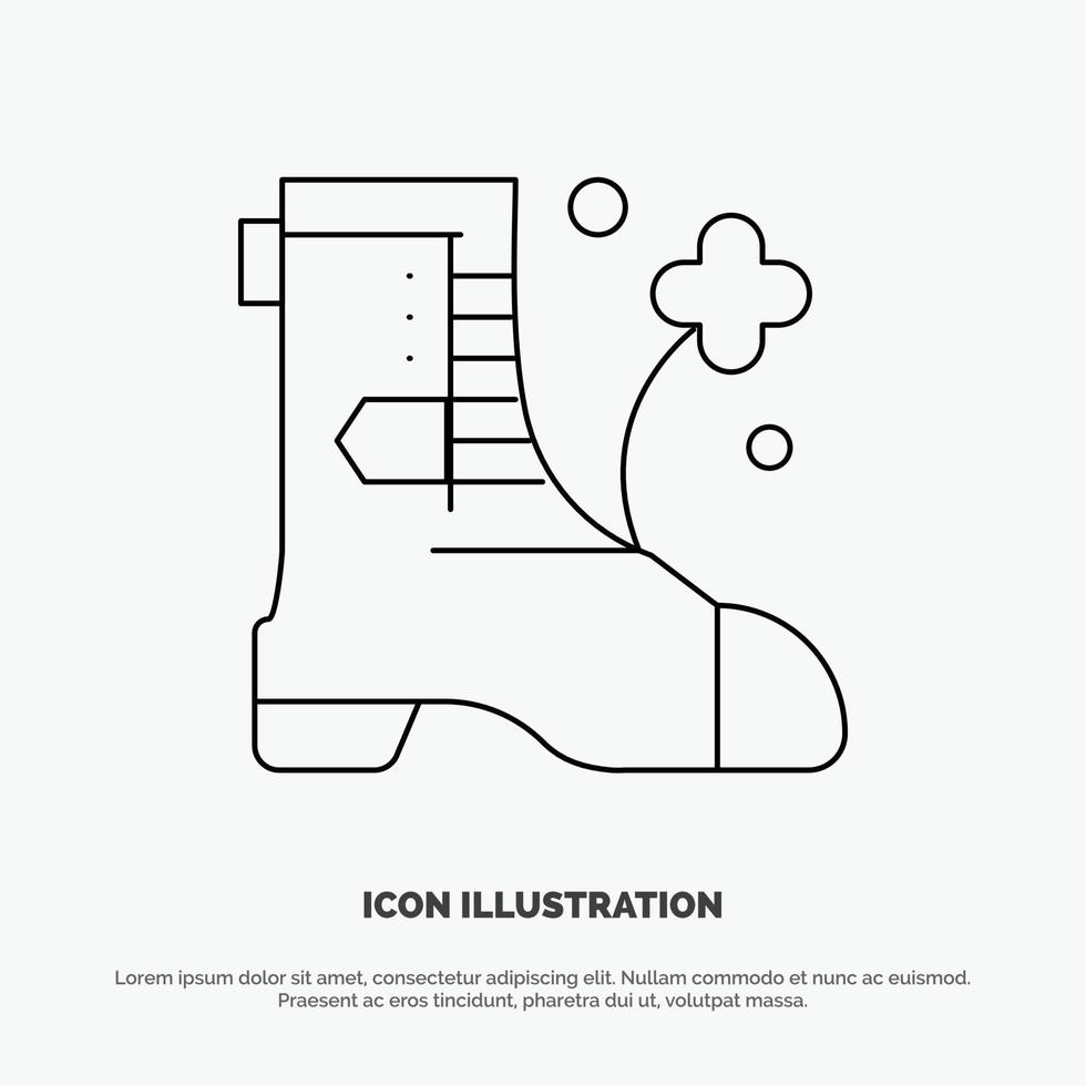 Shoes Boot Ireland Line Icon Vector