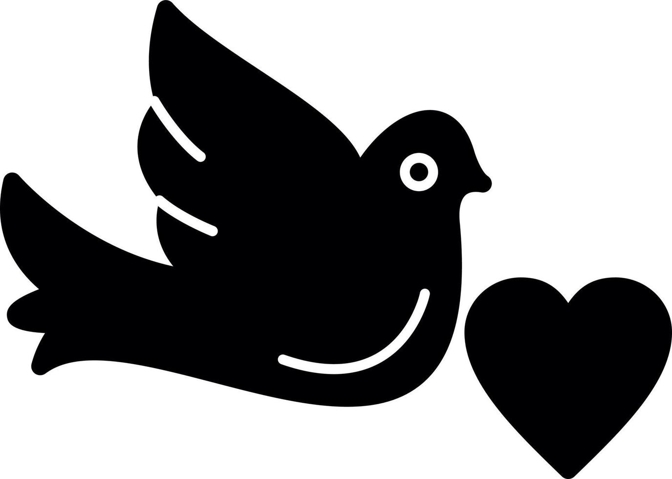 Dove with Heart Vector Icon Design