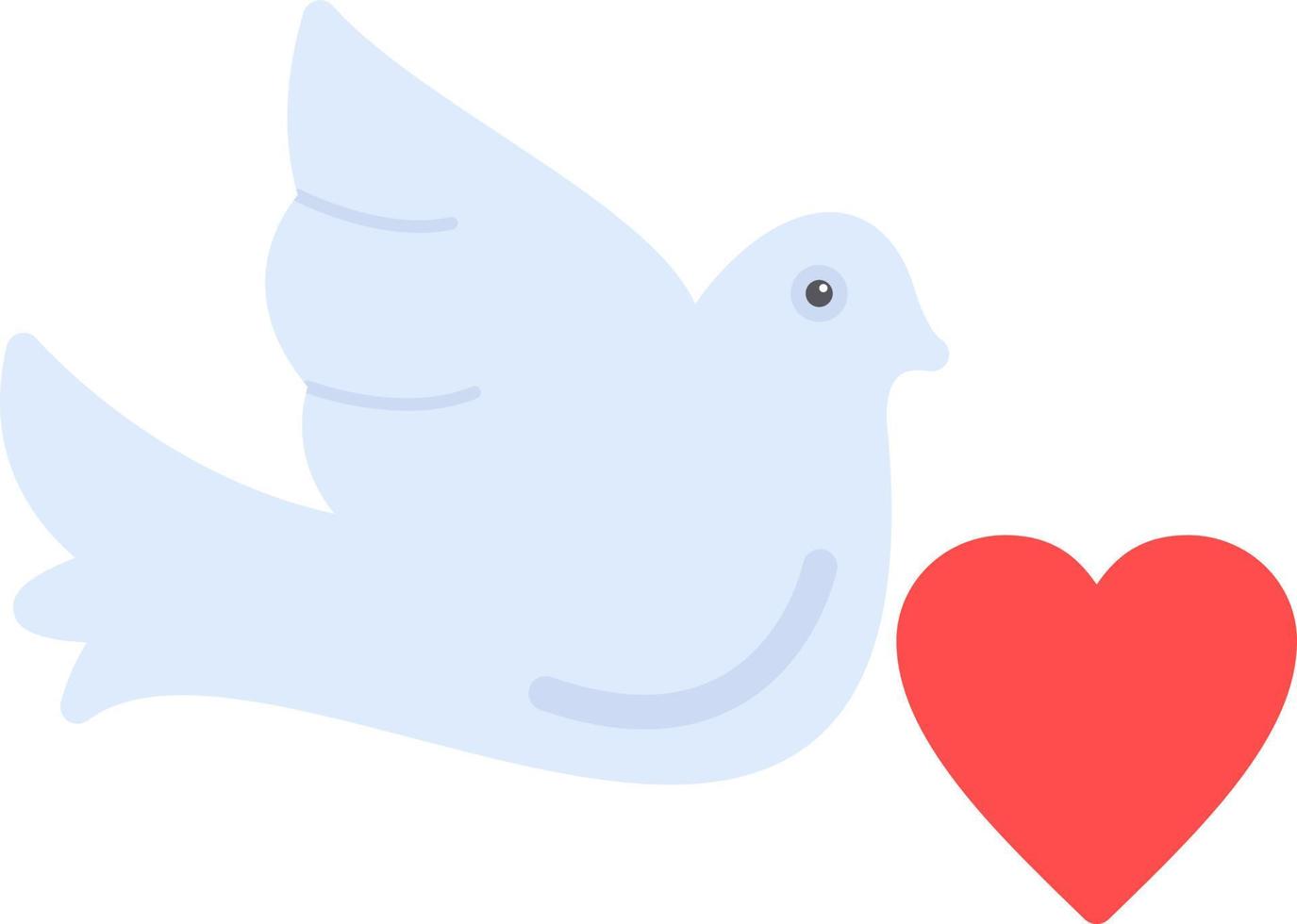 Dove with Heart Vector Icon Design