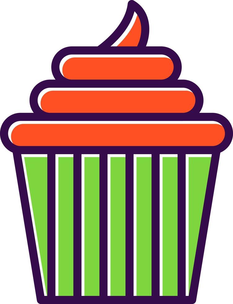 Wedding Cupcake Vector Icon Design
