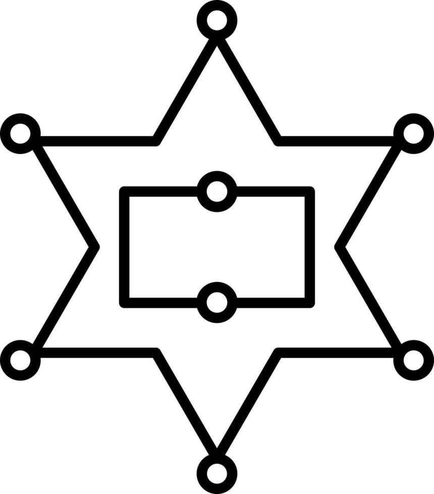 Sherrif Badge Line icon vector
