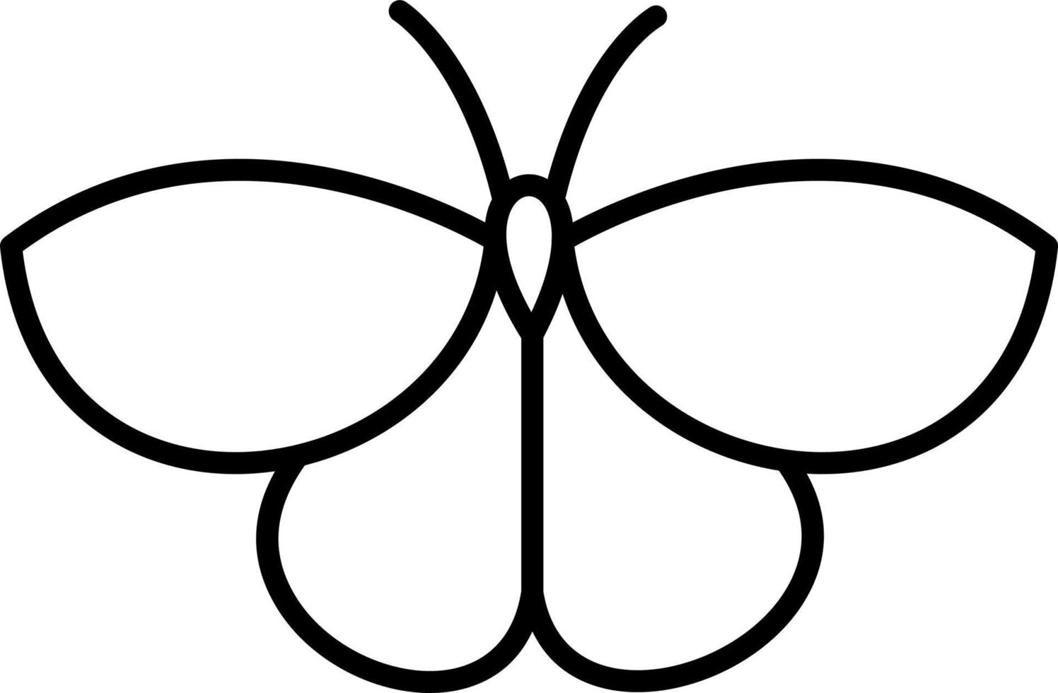 icono de línea de mariposa vector