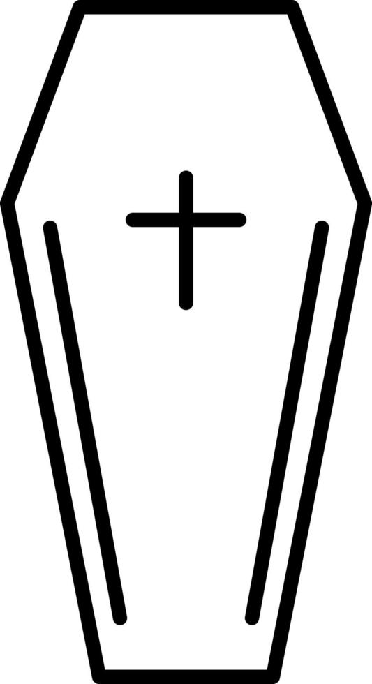 Coffin Line icon vector