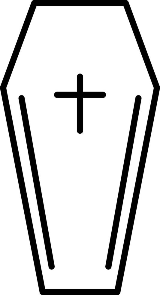 Coffin Line icon vector