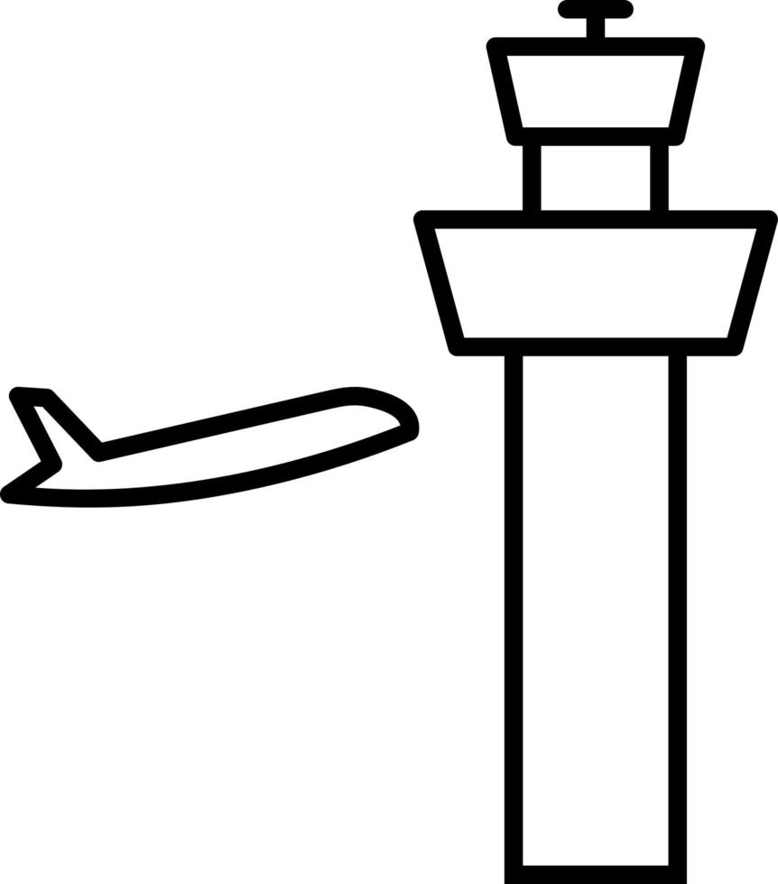 Air Control Tower Line icon vector