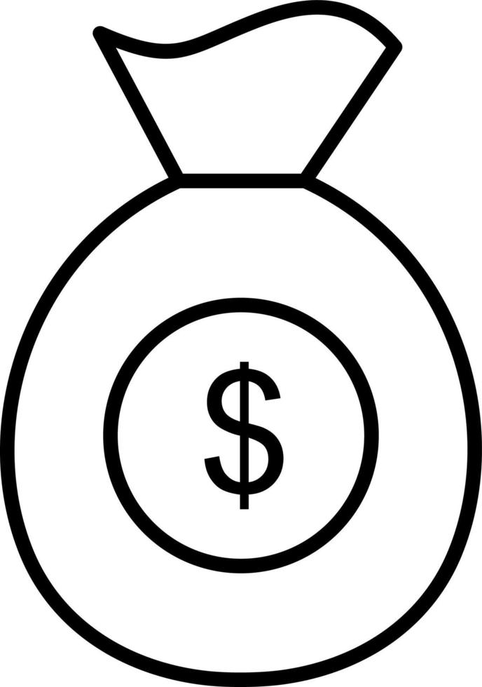 Sack of Money Line icon vector