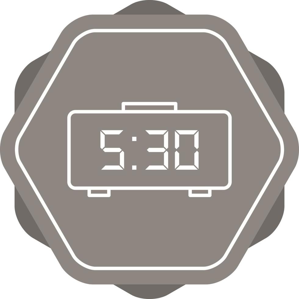 Unique Digital Clock Line Vector Icon