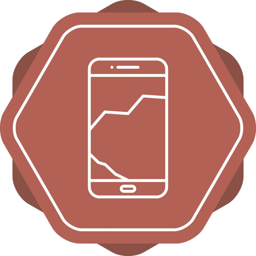 Unique Broken Cell Phone Vector Line Icon