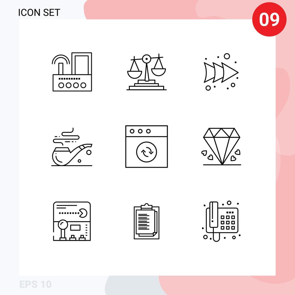 Stock Vector Icon Pack of 9 Line Signs and Symbols for sync app investment st pipe Editable Vector Design Elements