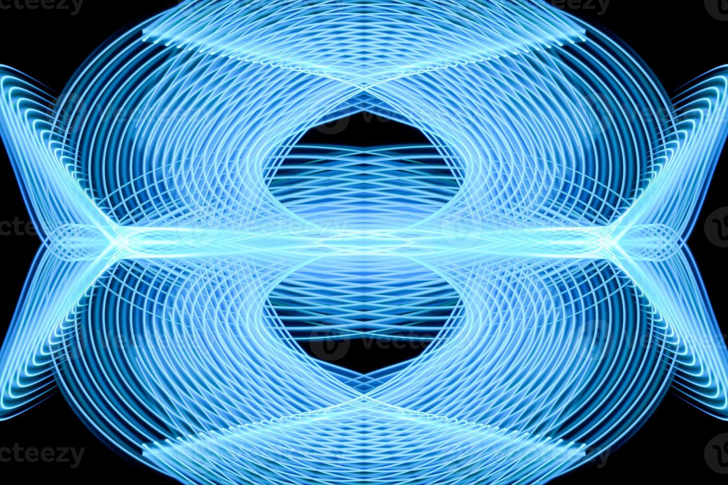 Abstract rainbow neon glowing crossing lines pattern. photo
