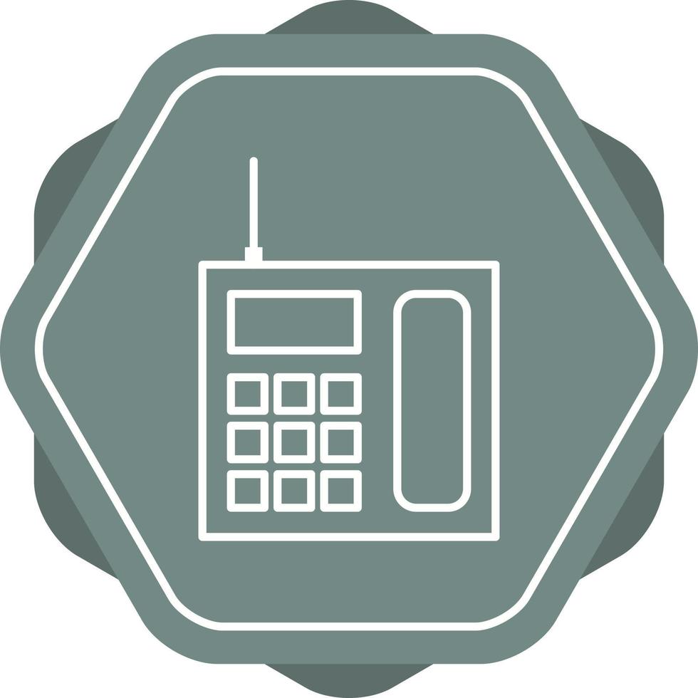 icono de línea de vector de teléfono fijo inalámbrico único