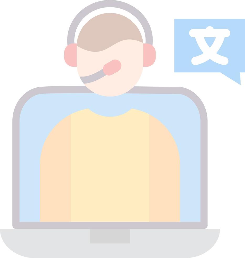 Online Language Teacher Vector Icon Design