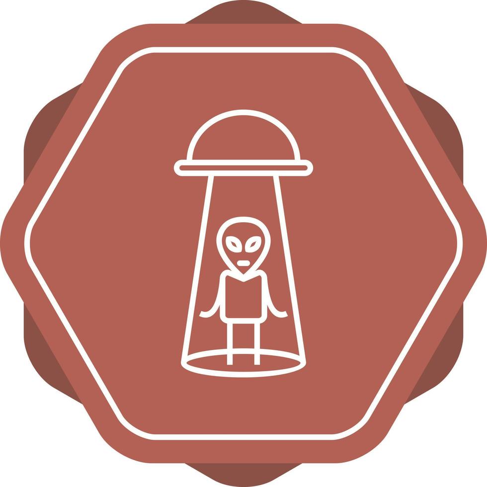 Unique Alien Abduction Vector Line Icon