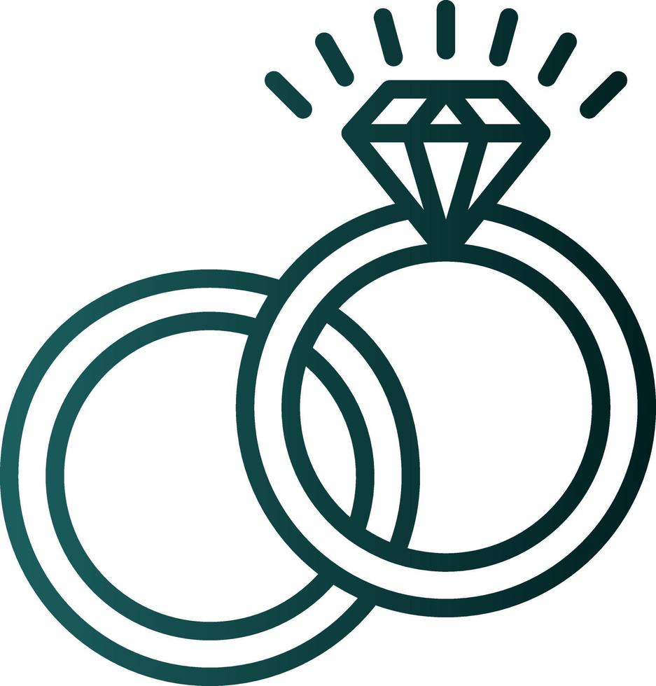 Wedding Rings Vector Icon Design