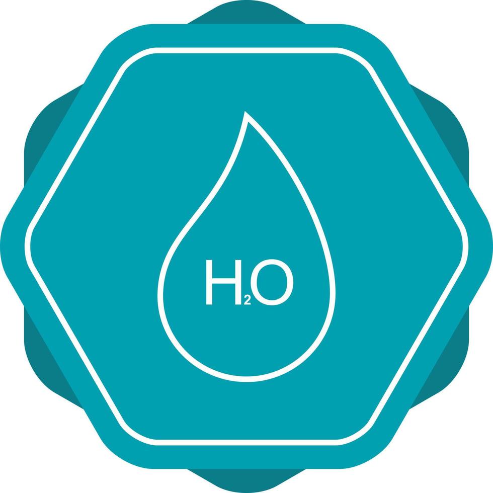 Unique H2O Vector Line Icon