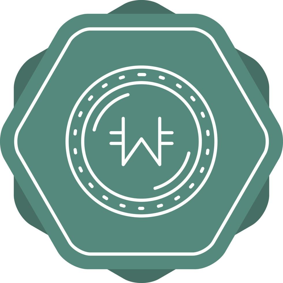 Won Currency Vector Icon