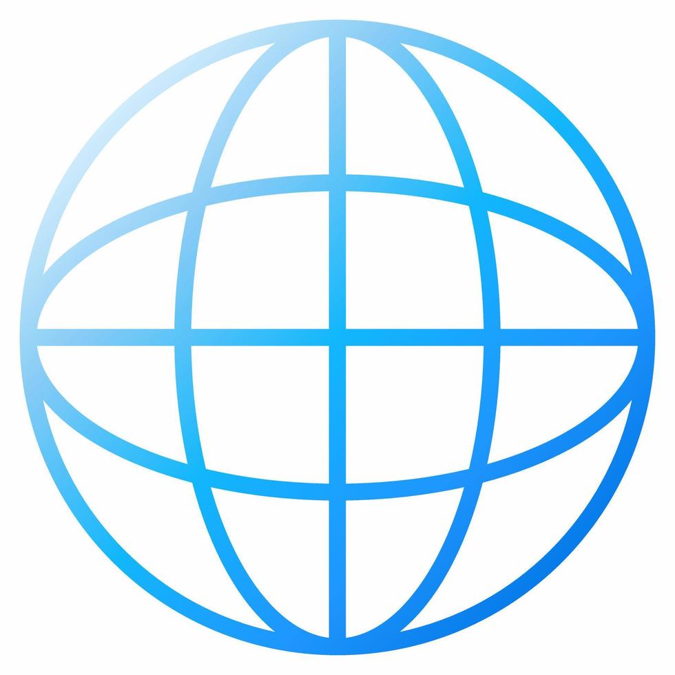 Internet icon isolated vector illustration. Simple blue internet web vector for logo, icon, item, accessory, symbol, business, design or decoration. Shiny blue globe internet outline symbol