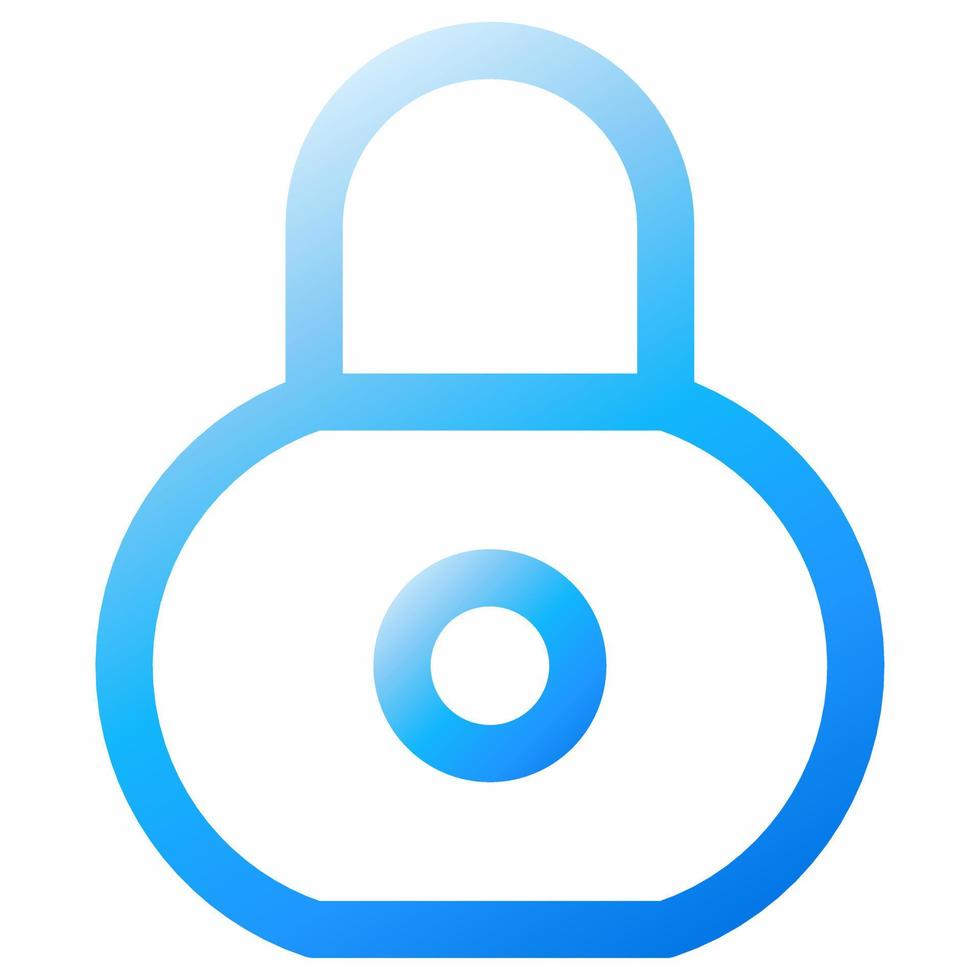Padlock icon isolated vector illustration. Simple blue padlock vector for logo, icon, item, accessory, symbol, business, design or decoration. Shiny blue lock symbol safety security digital