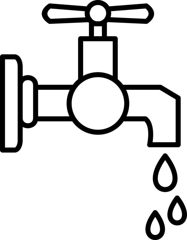 Water Tap Line icon vector