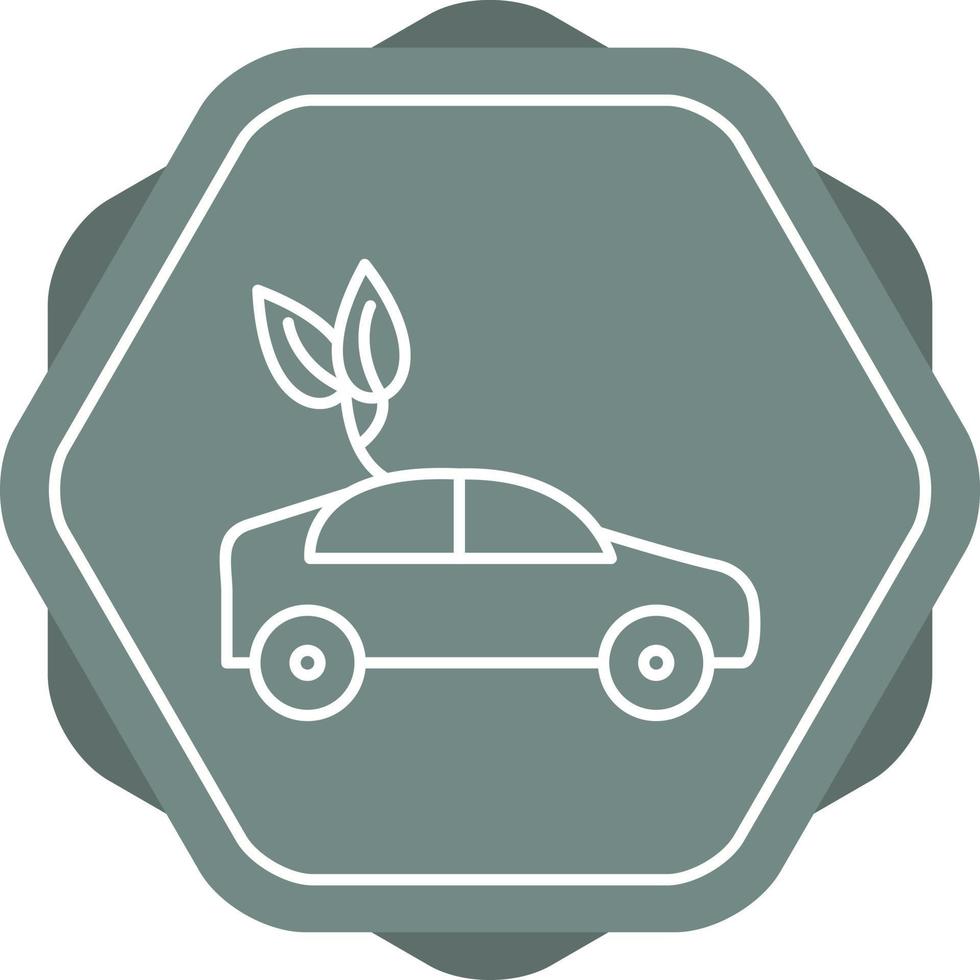 icono de línea de coche ecológico vector