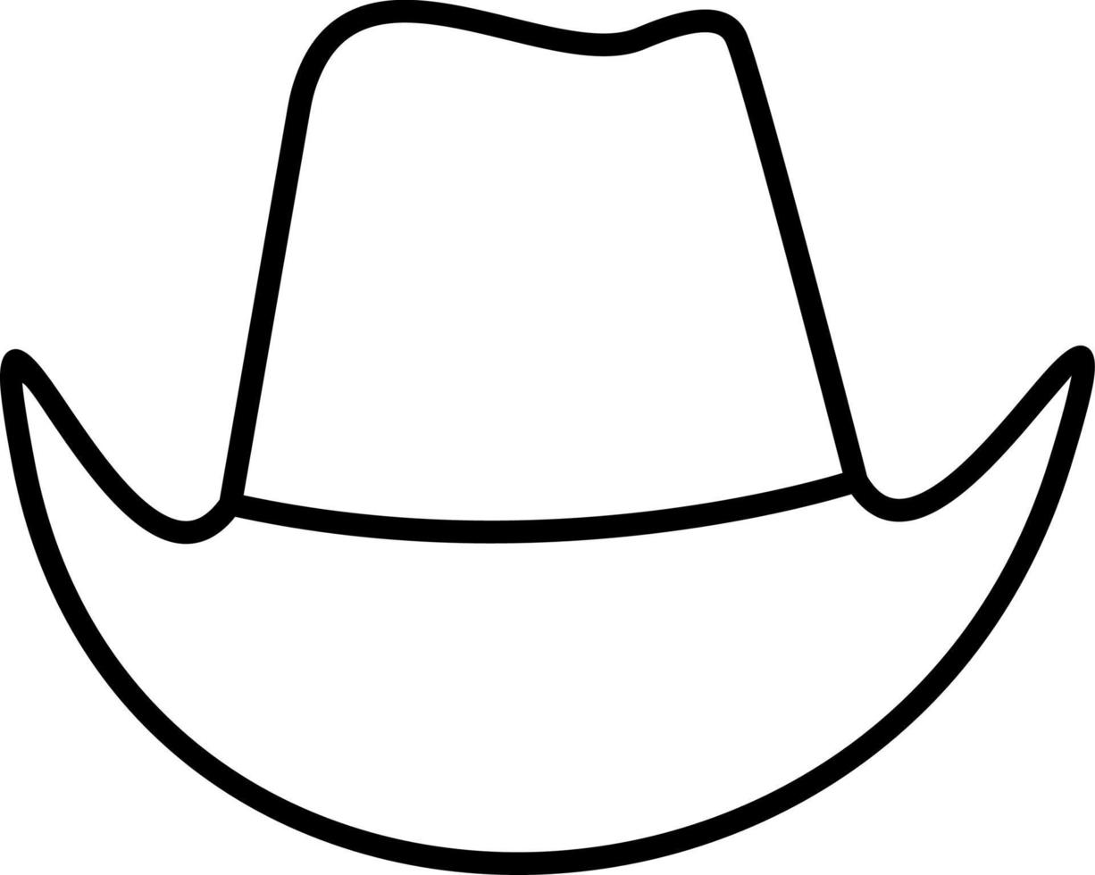 icono de línea de sombrero de vaquero vector