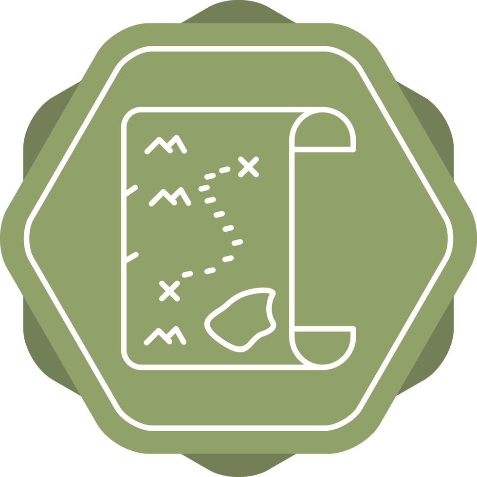 Pirate Map Line Icon vector