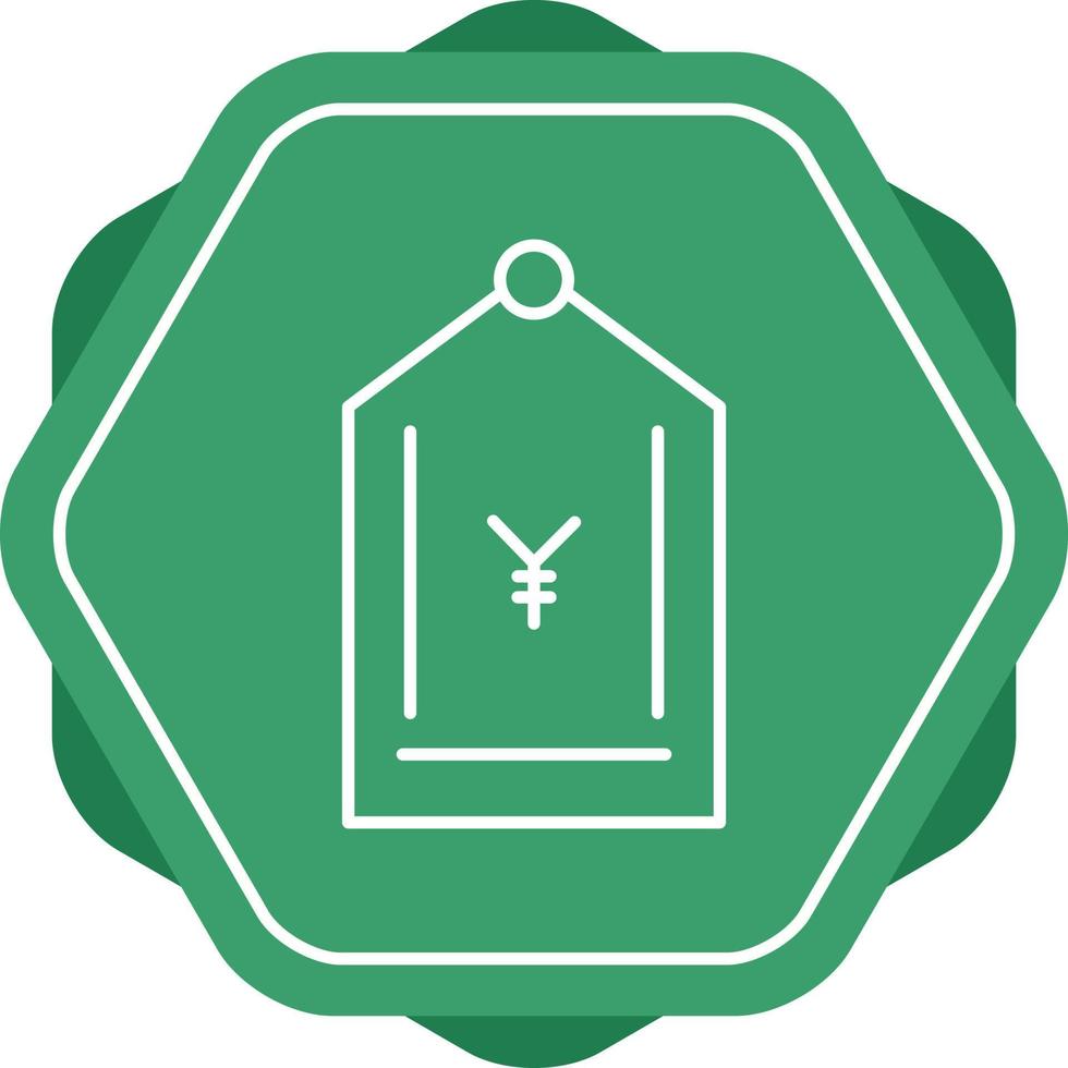 Yen Tag Line Icon vector