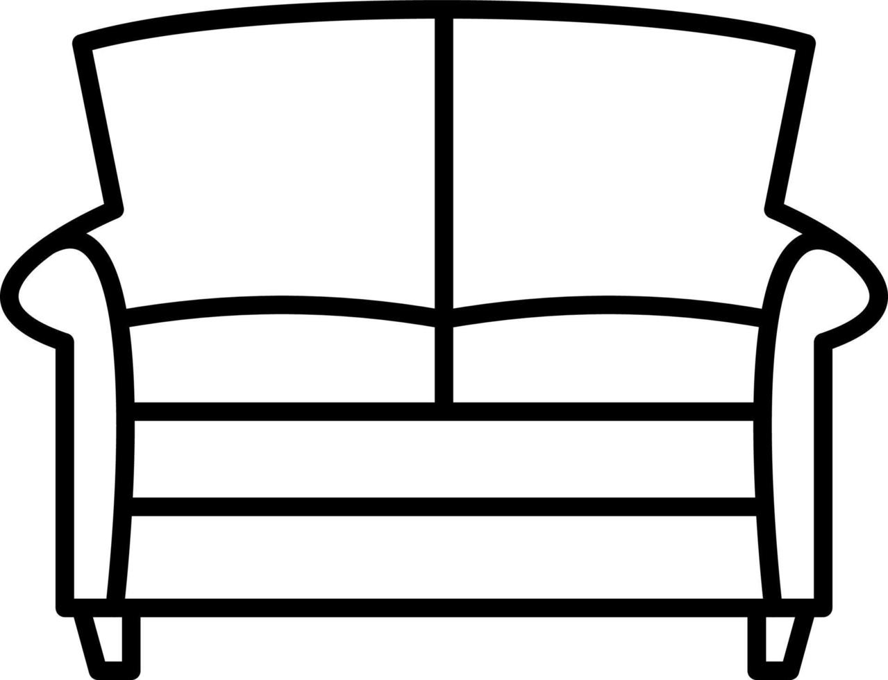 Double Sofa Line icon vector