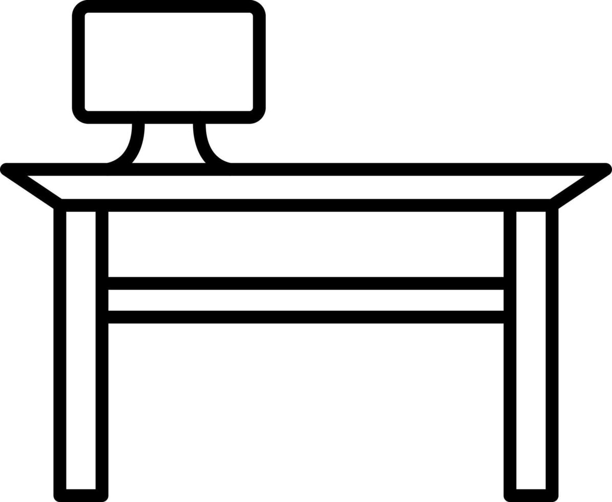 Office Desk Line icon vector