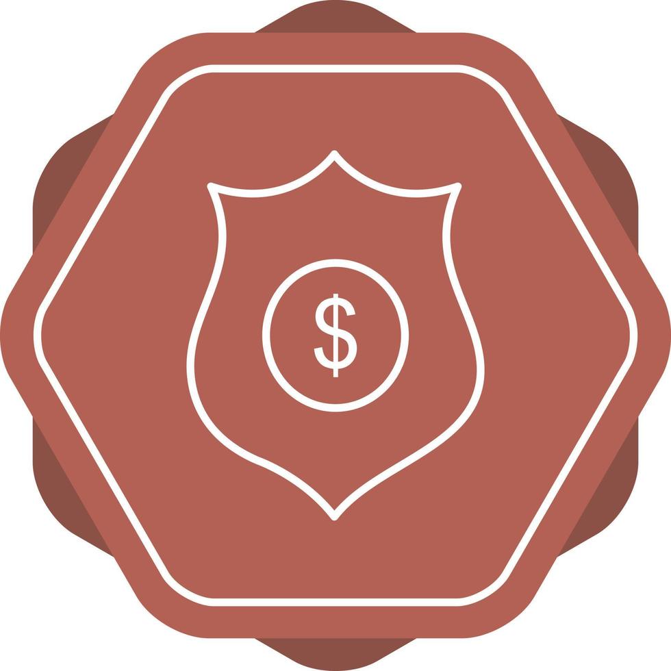 Dollar Badge Line Icon vector