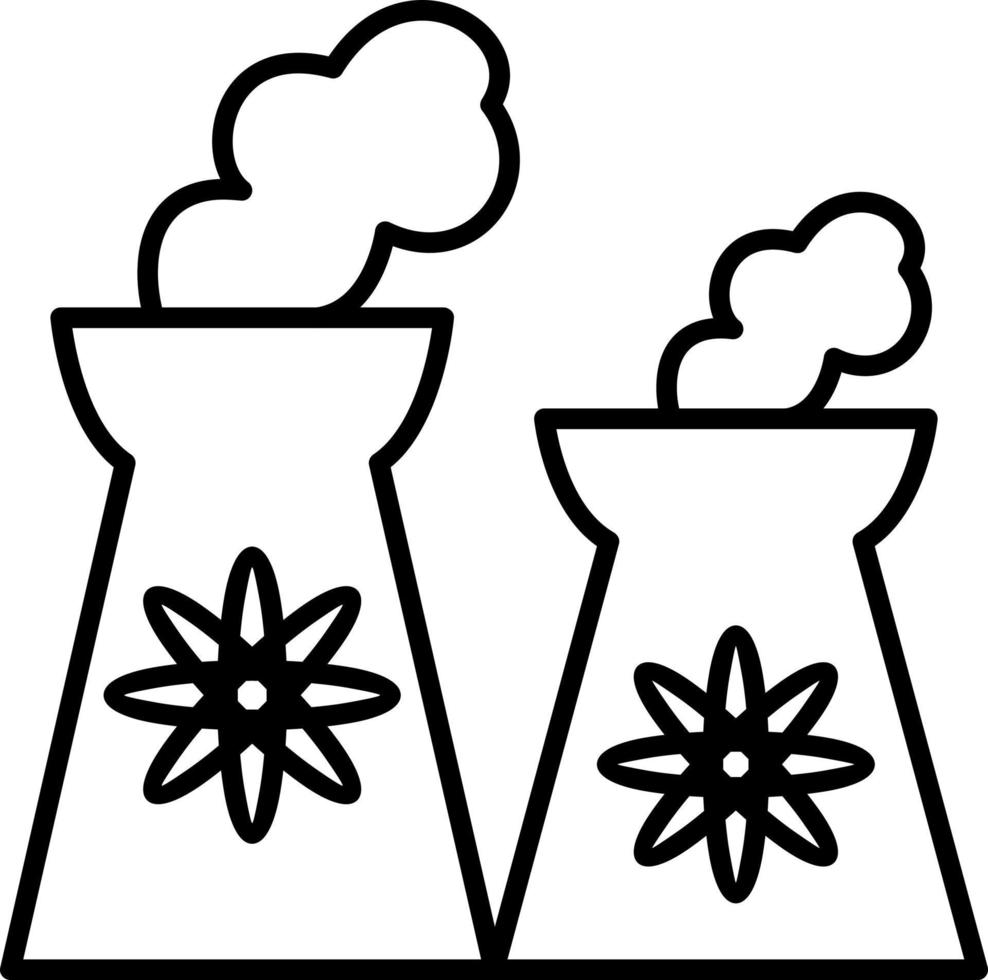 Nuclear Plant Line icon vector