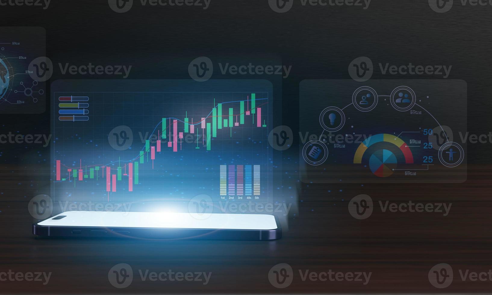 Smartphone mobile tablet technology digital symbol sign business stock financial marketing investment economy chart graph statistic datum money wealth upward element profit global .3d render photo