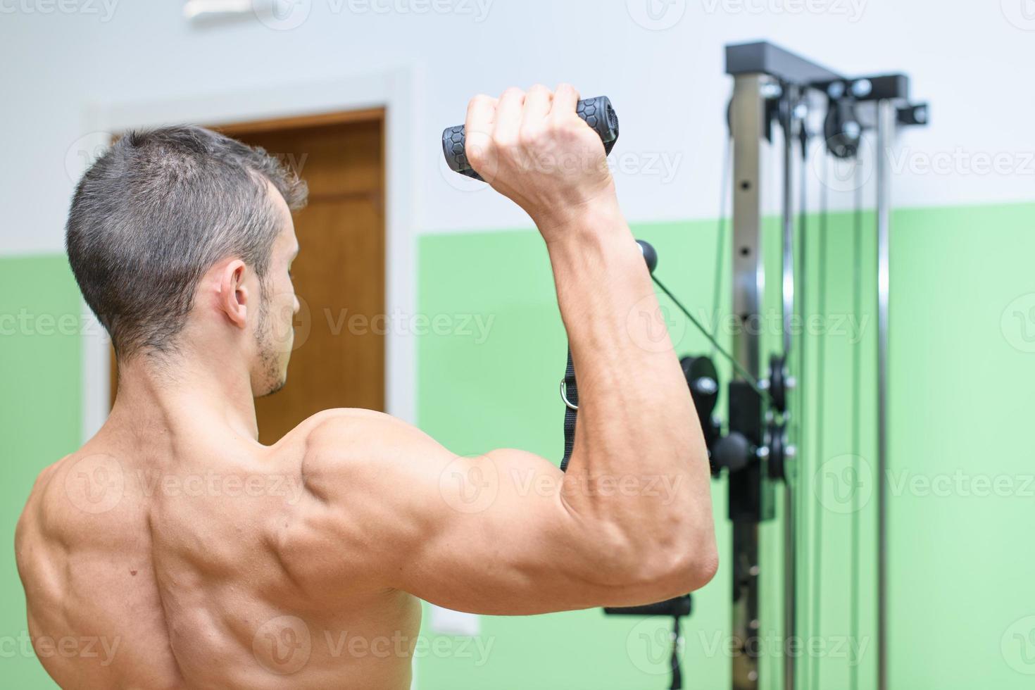Workout the gym by a boy photo