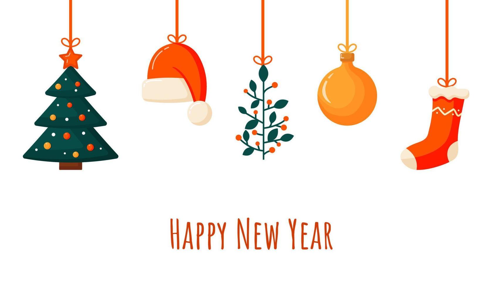 background with christmas and new year elements vector