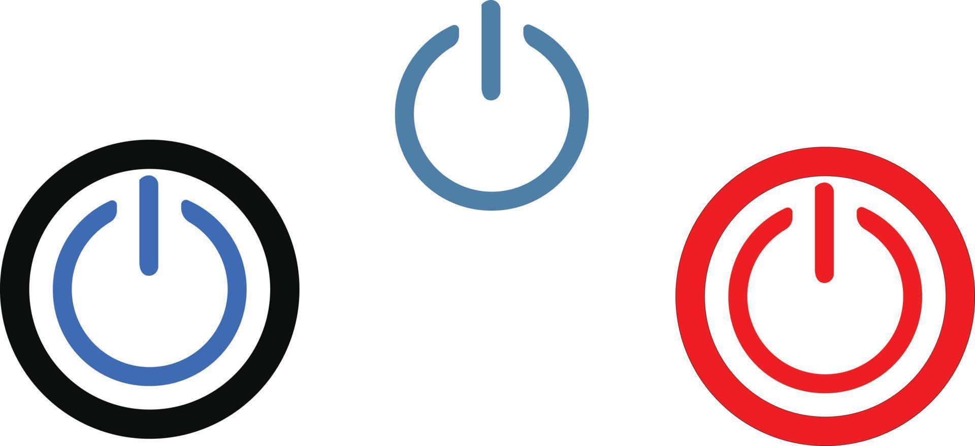 Power push button icon set. Suitable for shutdown and start mobile or mac vector