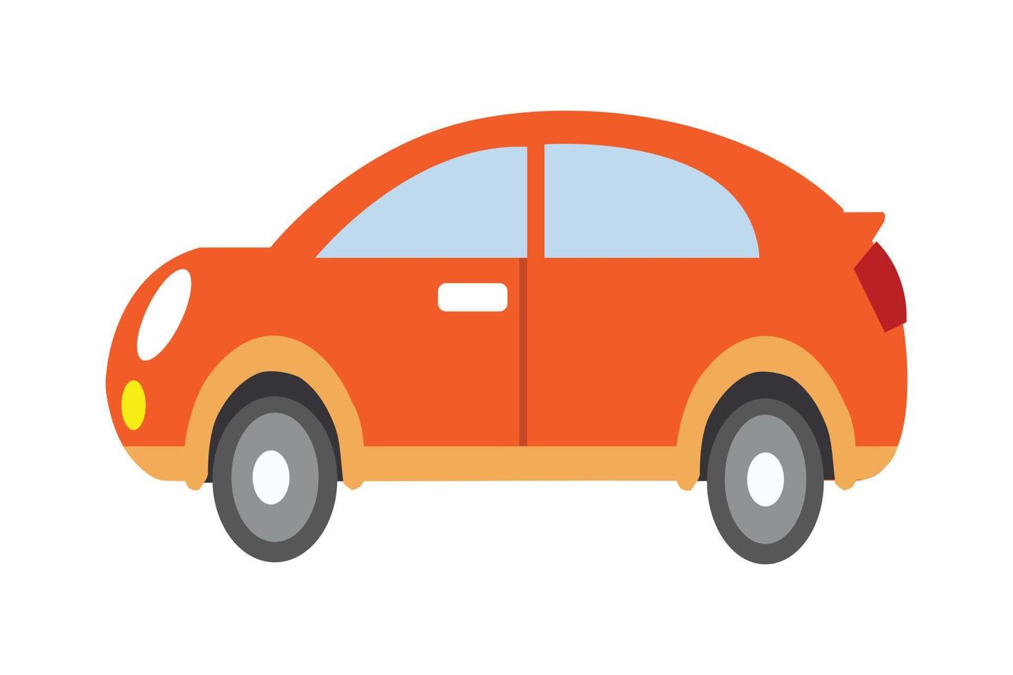 Cartoon car vector suitable for 2d animation. orange color car