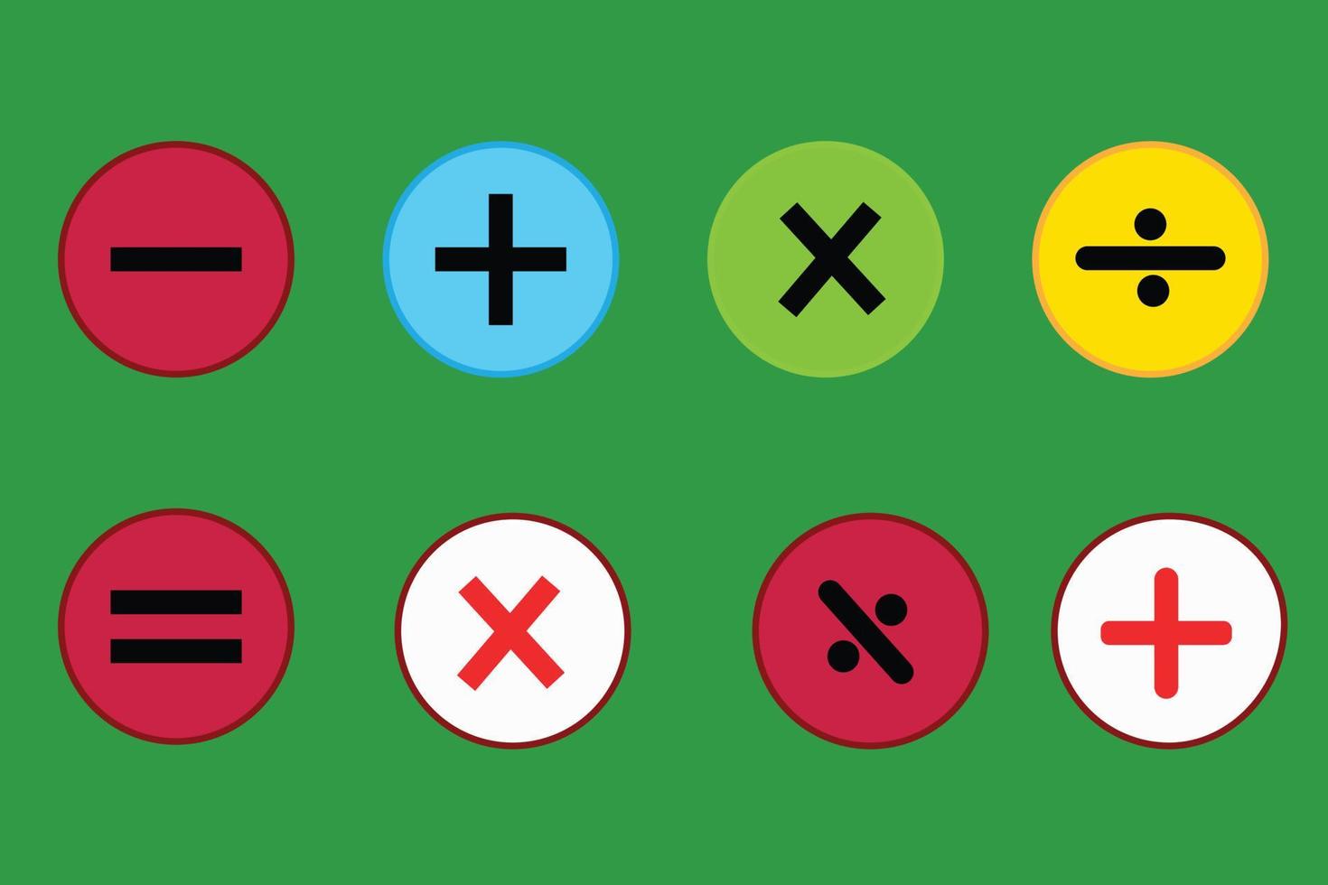 Math Icon vector suitable for Calculator app black glyph. Arithmetic operations.Addition, subtraction, multiplication and division.