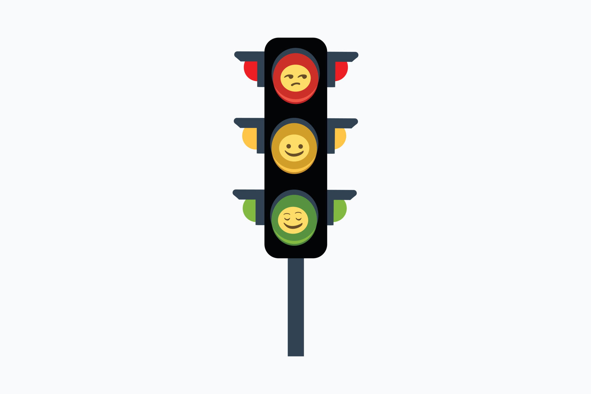 semáforo con vector de emoji de luz roja amarilla y verde. semáforos de